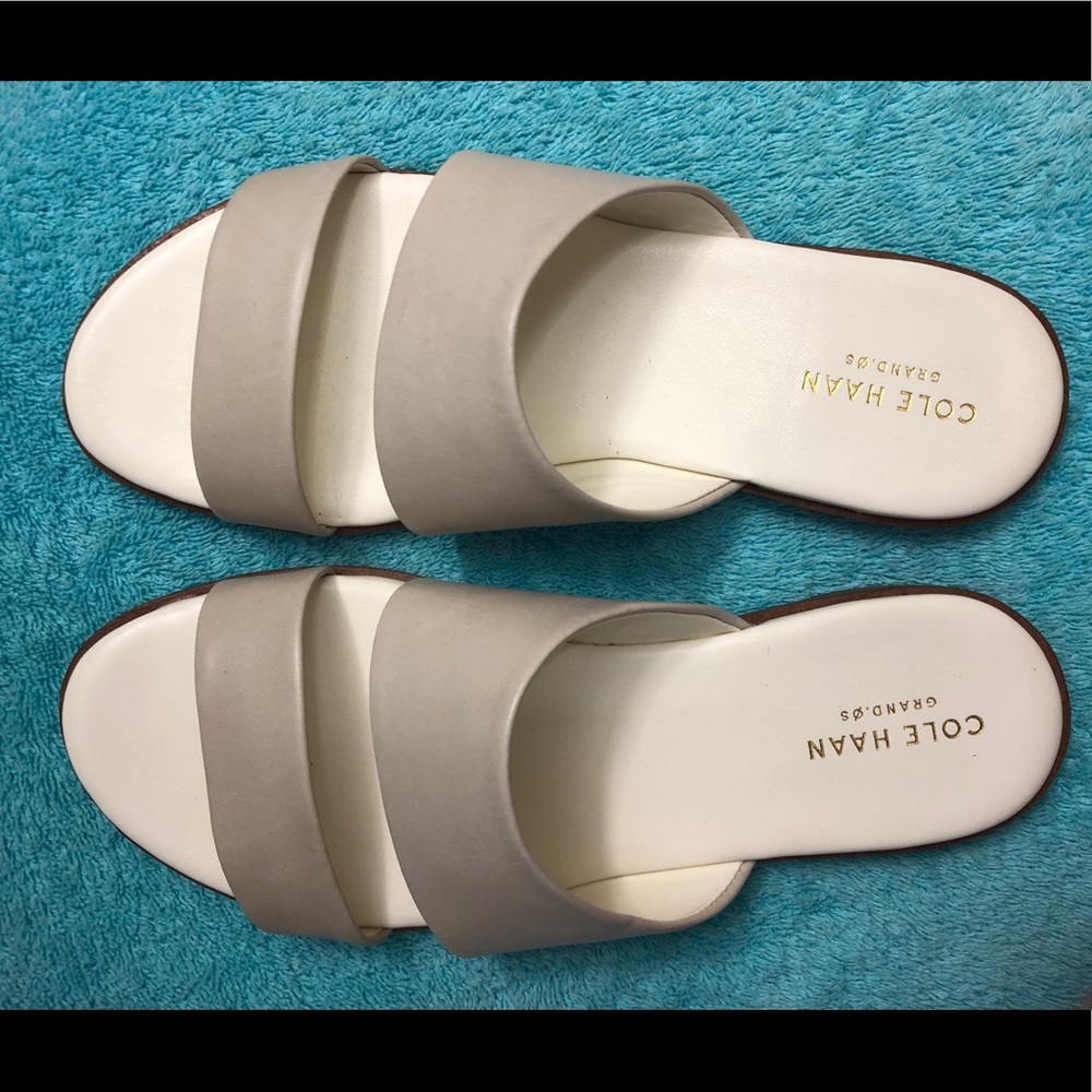 Cole Haan cream leather sandals side 7